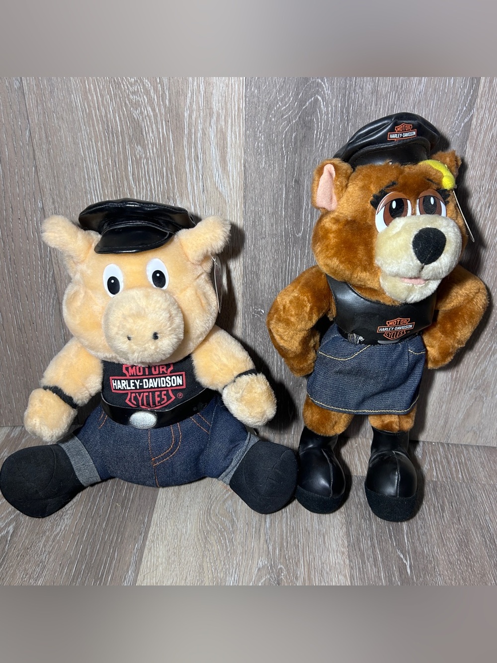 NWT Harley‑Davidson Official Licensed Plush Pig & Bear Set • Biker Collectibles